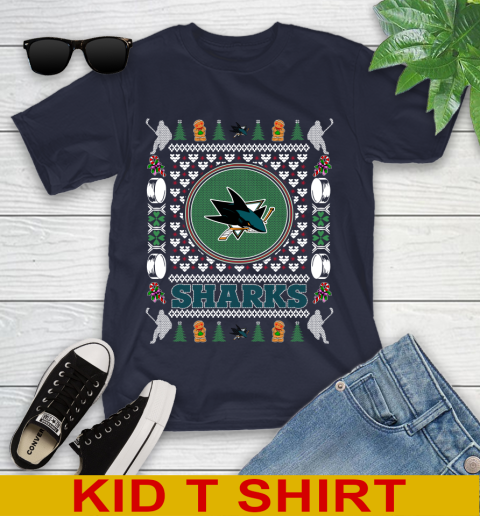 San Jose Sharks Merry Christmas NHL Hockey Loyal Fan Youth T-Shirt 2