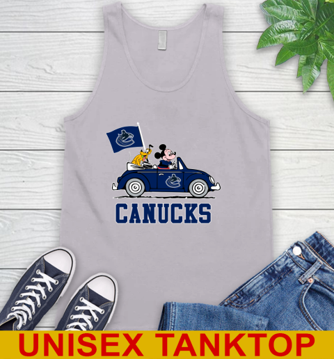 NHL Hockey Vancouver Canucks Pluto Mickey Driving Disney Shirt Tank Top 4
