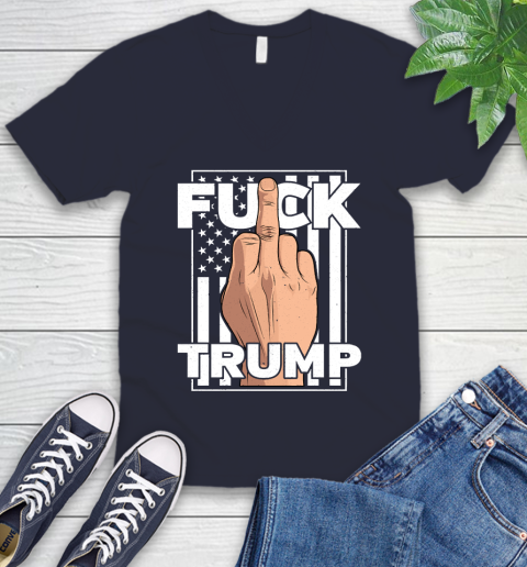 Fuck Trump Middle Finger Anti Republican T Shirt 47