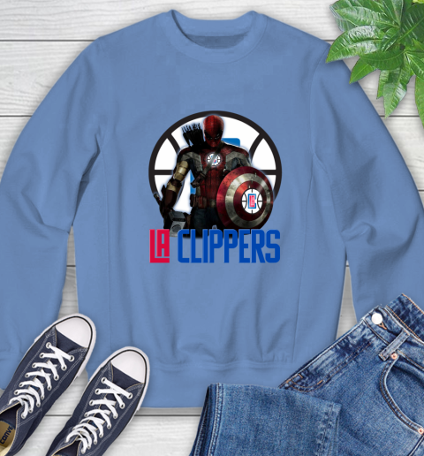 LA Clippers NBA Basketball Captain America Thor Spider Man Hawkeye Avengers Sweatshirt 11