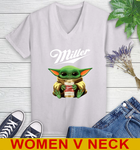 Star Wars Baby Yoda Hugs Miller High Life Beer Shirt 77