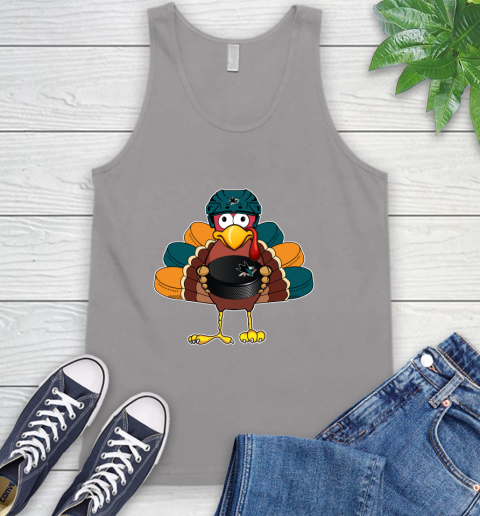 San Jose Sharks Turkey Thanksgiving Day Tank Top 4