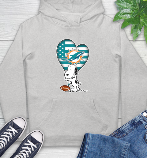 Miami Dolphins NFL Football The Peanuts Movie Adorable Snoopy Hoodie