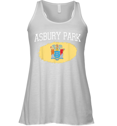 Asbury Park Nj New Jersey Flag Vintage Usa Sports Racerback Tank