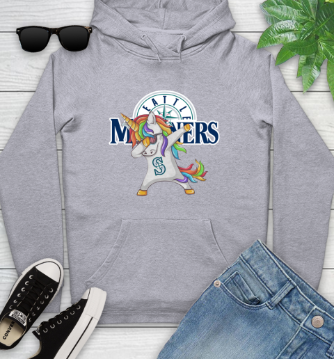 Seattle Mariners MLB Baseball Funny Unicorn Dabbing Sports Youth Hoodie 6