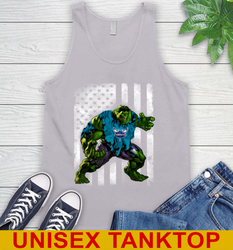 Charlotte Hornets Hulk Marvel Avengers NBA Basketball American Flag Tank Top 3