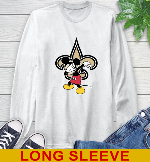 New Orleans Saints NFL Football Dabbing Mickey Disney Sports Long Sleeve T-Shirt