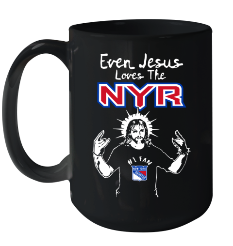 New York Rangers NHL Hockey Even Jesus Loves The Rangers Shirt Ceramic Mug 15oz