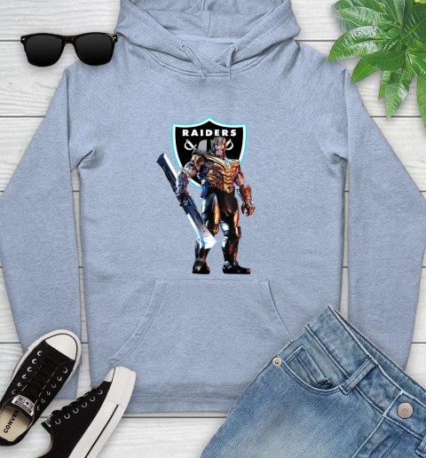 NFL Thanos Gauntlet Avengers Endgame Football Oakland Raiders Youth Hoodie 10