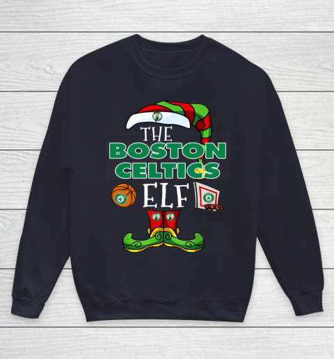 Boston Celtics Christmas ELF Funny NBA Youth Sweatshirt 2