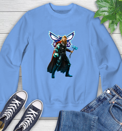NBA Thor Avengers Endgame Basketball Charlotte Hornets Sweatshirt 11