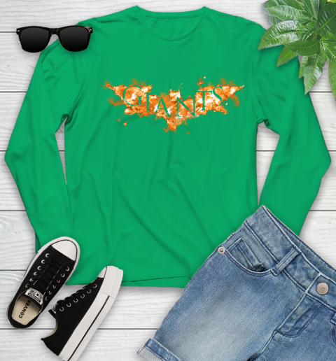 MLB San Francisco Giants Batman Logo DC Baseball Sports Shirt Youth Long Sleeve 7