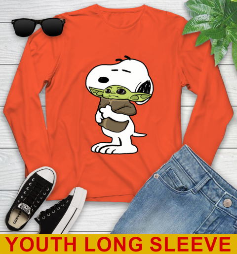 Snoopy Hugging Baby Yoda Shirt 125