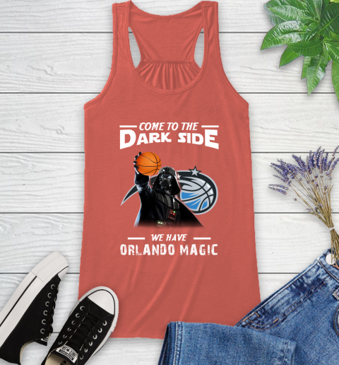 NBA Come To The Dark Side We Have Orlando Magic Star Wars Darth Vader Basketball Racerback Tank 3