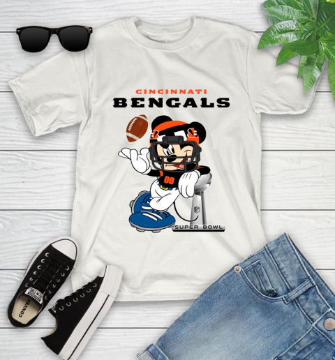 NFL Cincinnati Bengals Mickey Mouse Disney Super Bowl Football T Shirt Youth T-Shirt