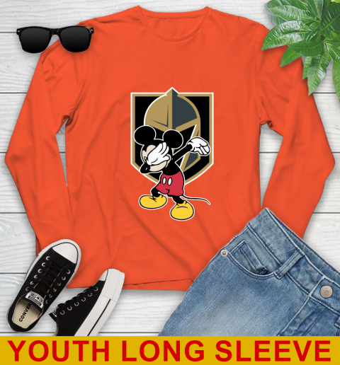 Vegas Golden Knights NHL Hockey Dabbing Mickey Disney Sports Youth Long Sleeve 4