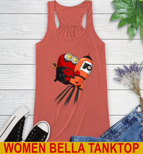 NHL Hockey Philadelphia Flyers Deadpool Minion Marvel Shirt Racerback Tank 3