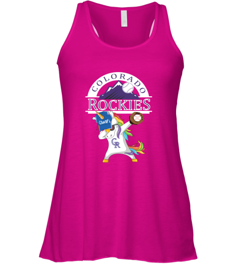 Hip Hop Dabbing Unicorn Flippin Love Colorado Rockies Racerback Tank