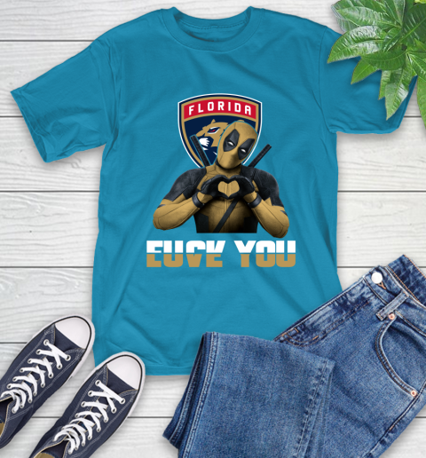 NHL Florida Panthers Deadpool Love You Fuck You Hockey Sports T-Shirt 9