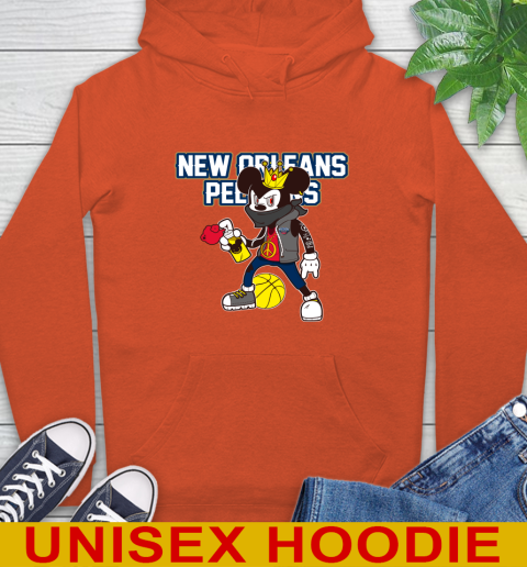 New Orleans Pelicans NBA Basketball Mickey Peace Sign Sports Hoodie 5