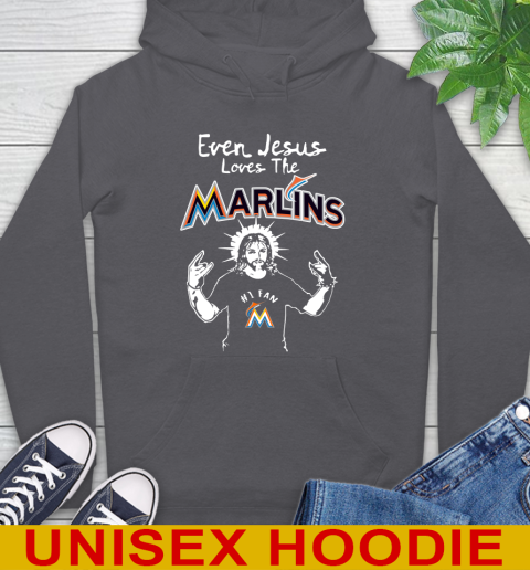 Miami Marlins MLB Baseball Even Jesus Loves The Marlins Shirt Hoodie 7