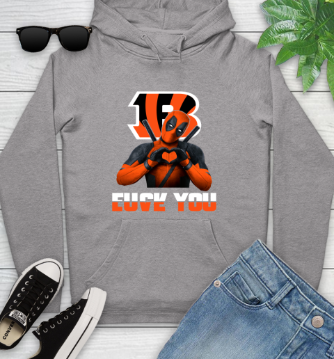NHL Cincinnati Bengals Deadpool Love You Fuck You Football Sports Youth Hoodie 6