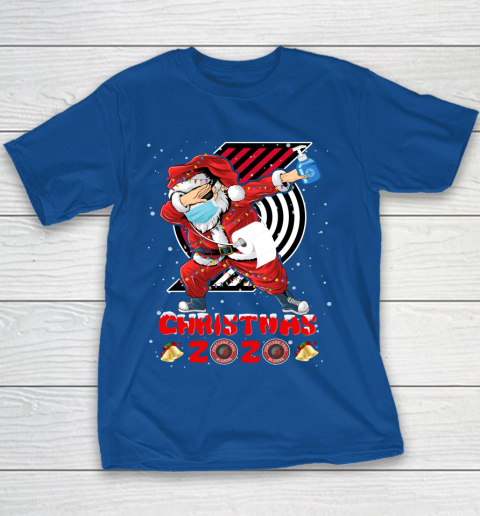 Portland Trail Blazers Funny Santa Claus Dabbing Christmas 2020 NBA Youth T-Shirt 6