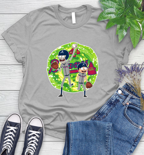 MLB Atlanta Braves Rick And Morty Baseball Sports Women's T-Shirt 5