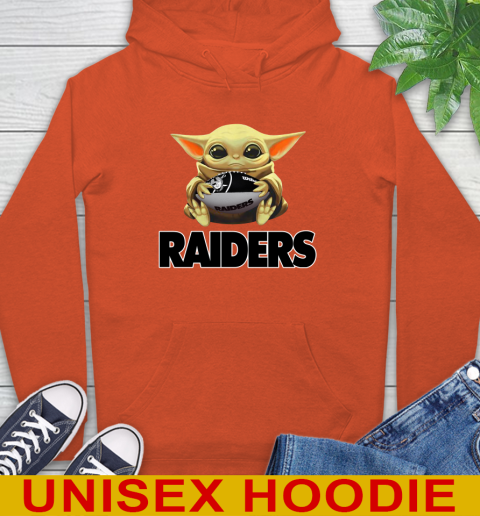 NFL Football Oakland Raiders Baby Yoda Star Wars Shirt Hoodie 5