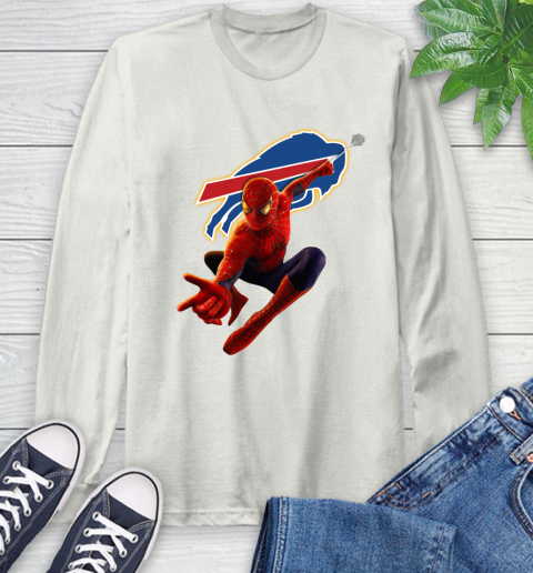 NFL Spider Man Avengers Endgame Football Buffalo Bills Long Sleeve T-Shirt 12