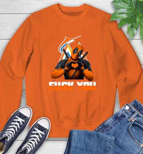 MLB Miami Marlins Deadpool Love You Fuck You Baseball Sports Sweatshirt 3