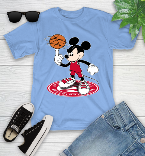 NBA Basketball Atlanta Hawks Cheerful Mickey Disney Shirt Youth T-Shirt 11