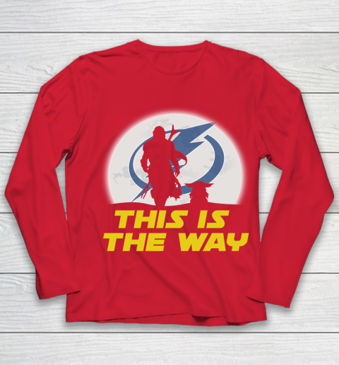 Tampa Bay Lightning NHL Ice Hockey Star Wars Yoda And Mandalorian This Is The Way Youth Long Sleeve 8