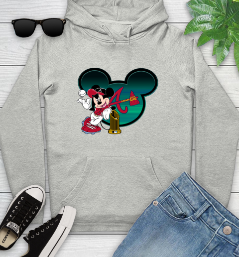 MLB Atlanta Braves The Commissioner's Trophy Mickey Mouse Disney Youth Hoodie