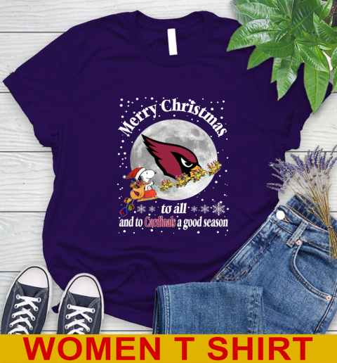 Arizona Cardinals Merry Christmas To All And To Cardinals A Good Season NFL Football Sports Women's T-Shirt 4