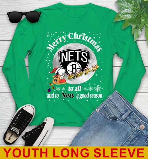 Brooklyn Nets Merry Christmas To All And To Nets A Good Season NBA Basketball Sports Youth Long Sleeve 7
