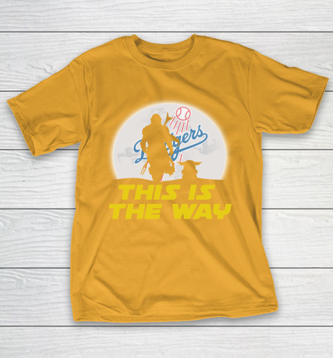 Los Angeles Dodgers MLB Baseball Star Wars Yoda And Mandalorian This Is The Way T-Shirt 2