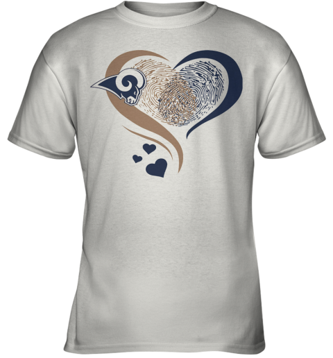 Heart Fingerprint Los Angeles Rams Youth T-Shirt