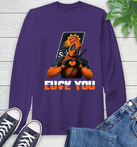 NBA Phoenix Suns Deadpool Love You Fuck You Basketball Sports Long Sleeve T-Shirt 5
