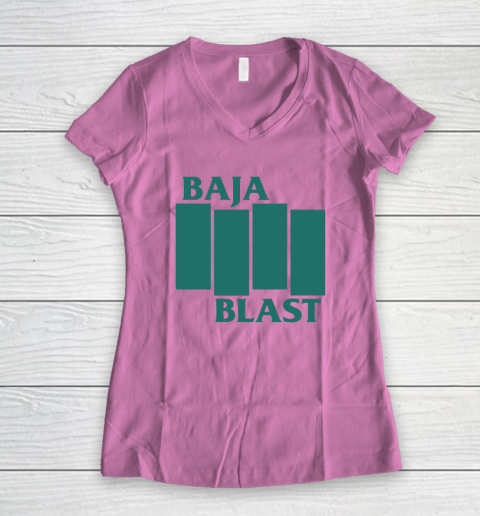 Baja Blast Black Flag Women's V-Neck T-Shirt 6