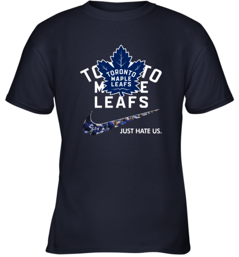 NHL  Toronto mapple leafs x Nike Just Hate Us tv1z nhltoronto mapple leafs x nike just hate us youth t shirt 26 front navy