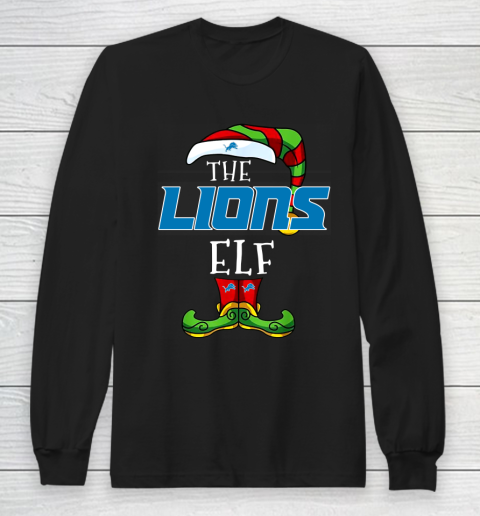 Detroit Lions Christmas ELF Funny NFL Long Sleeve T-Shirt