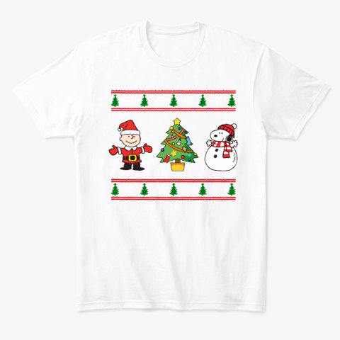 cjv6 snoopy and woodstock ugly christmas classic t shirt 2 front white