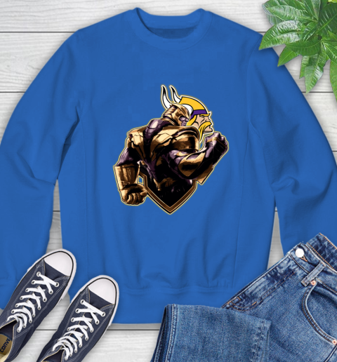 NFL Thanos Avengers Endgame Football Sports Minnesota Vikings Sweatshirt 8