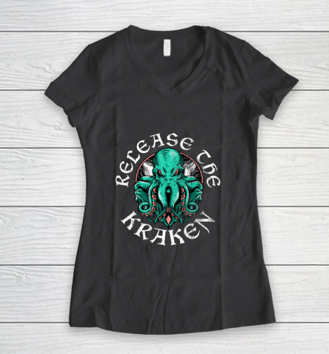 Release The Kraken Women's V-Neck T-Shirt 6