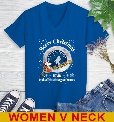 Minnesota Timberwolves Merry Christmas To All And To Timberwolves A Good Season NBA Basketball Sports Women's V-Neck T-Shirt 9