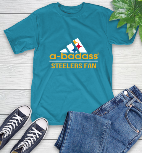 Pittsburgh Steelers NFL Football A Badass Adidas Adoring Fan Sports T-Shirt 9