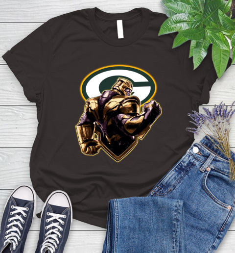 NFL Thanos Avengers Endgame Football Sports Green Bay Packers Women's T-Shirt 8