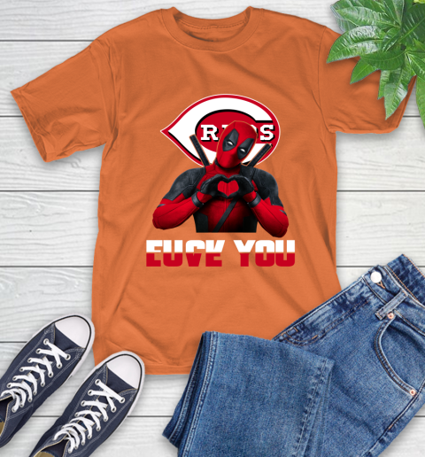 MLB Cincinnati Reds Deadpool Love You Fuck You Baseball Sports T-Shirt 4