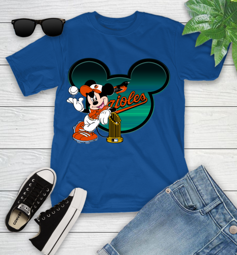 MLB Baltimore Orioles The Commissioner's Trophy Mickey Mouse Disney Youth T-Shirt 9